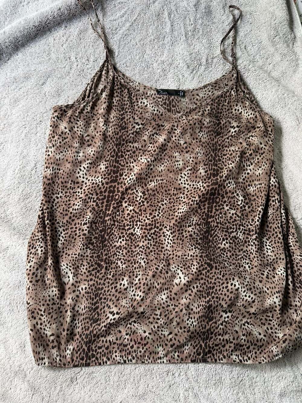 Noir Leopard Print Spaghetti Strap Cami Tank Top Size L